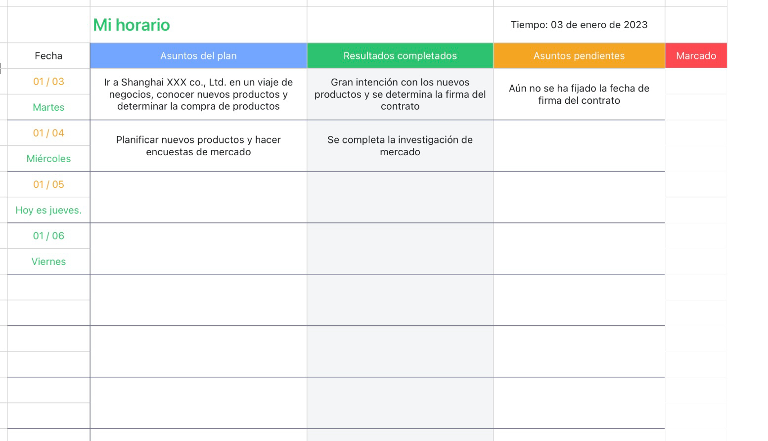 Mi horario